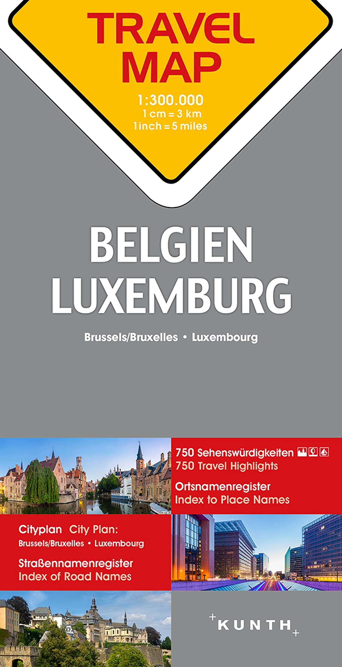 KUNTH TRAVELMAP Belgien, Luxemburg 1:300.000 Maps & Plans