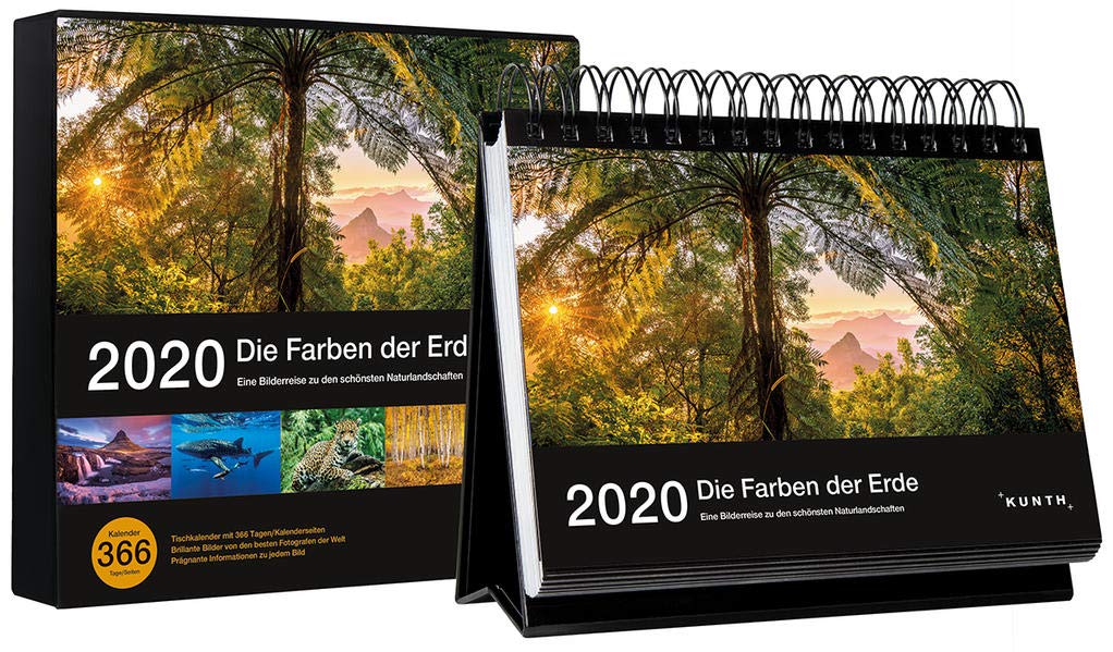 Tischkalender Die Farben der Erde 2020: 366-Tage Spiralaufsteller in Geschenkbox Photography