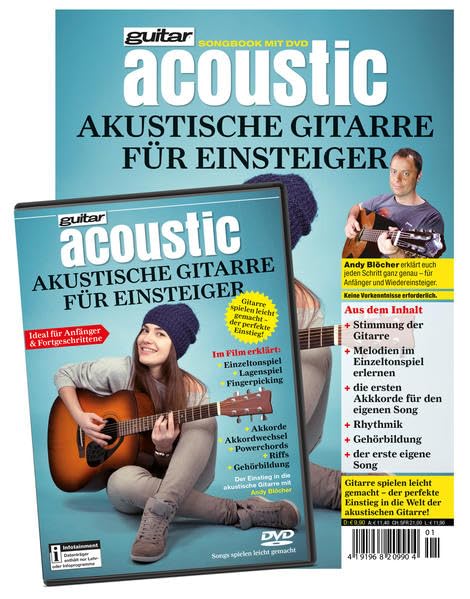 guitar acoustic Akustische Gitarre für Einsteiger - Songbook mit DVD: In 7 Schritten zum ersten Song Arts & Music