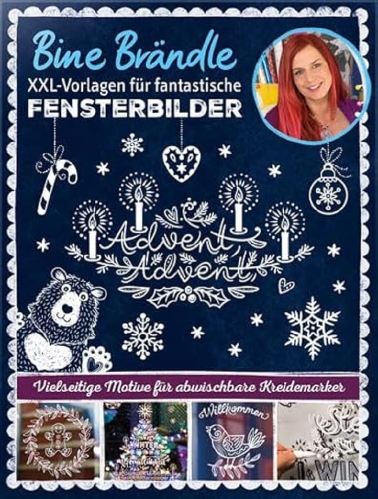 Bine Brändle XXL-Vorlagen für fantastische Fensterbilder, Vorlagenmappe mit Motiven in Orginalgröße: Vielseitige Motive für abwischbare Kreidemarker ... für Fensterbilder, Mega Sammelmappe 1) Film, Art & Culture