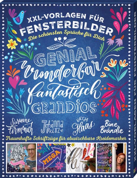 XXL Vorlagen für Fensterbilder, Die schönsten Sprüche für Dich: Bine Brändle,Katja Haas,Susanne Firmenich,Johanna Fritz (Bine Brändle MEGA ... für Fensterbilder, Mega Sammelmappe 1) Hobbies & Crafts