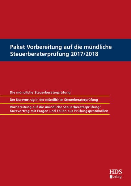 Paket Vorbereitung auf die mündliche Steuerberaterprüfung 2017/2018 Law