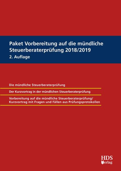 Paket Vorbereitung auf die mündliche Steuerberaterprüfung 2018/2019 Law
