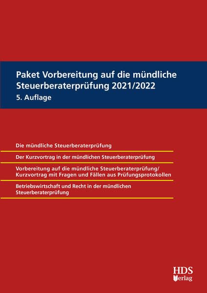 Paket Vorbereitung auf die mündliche Steuerberaterprüfung 2021/2022 Law
