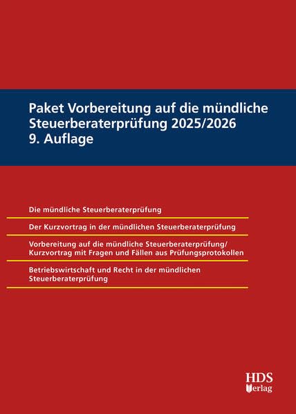 Paket Vorbereitung auf die mündliche Steuerberaterprüfung 2025/2026 Law