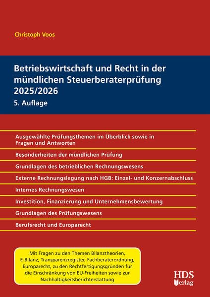 Betriebswirtschaft und Recht in der mündlichen Steuerberaterprüfung 2025/2026, 5. Auflage Business, Finance & Career