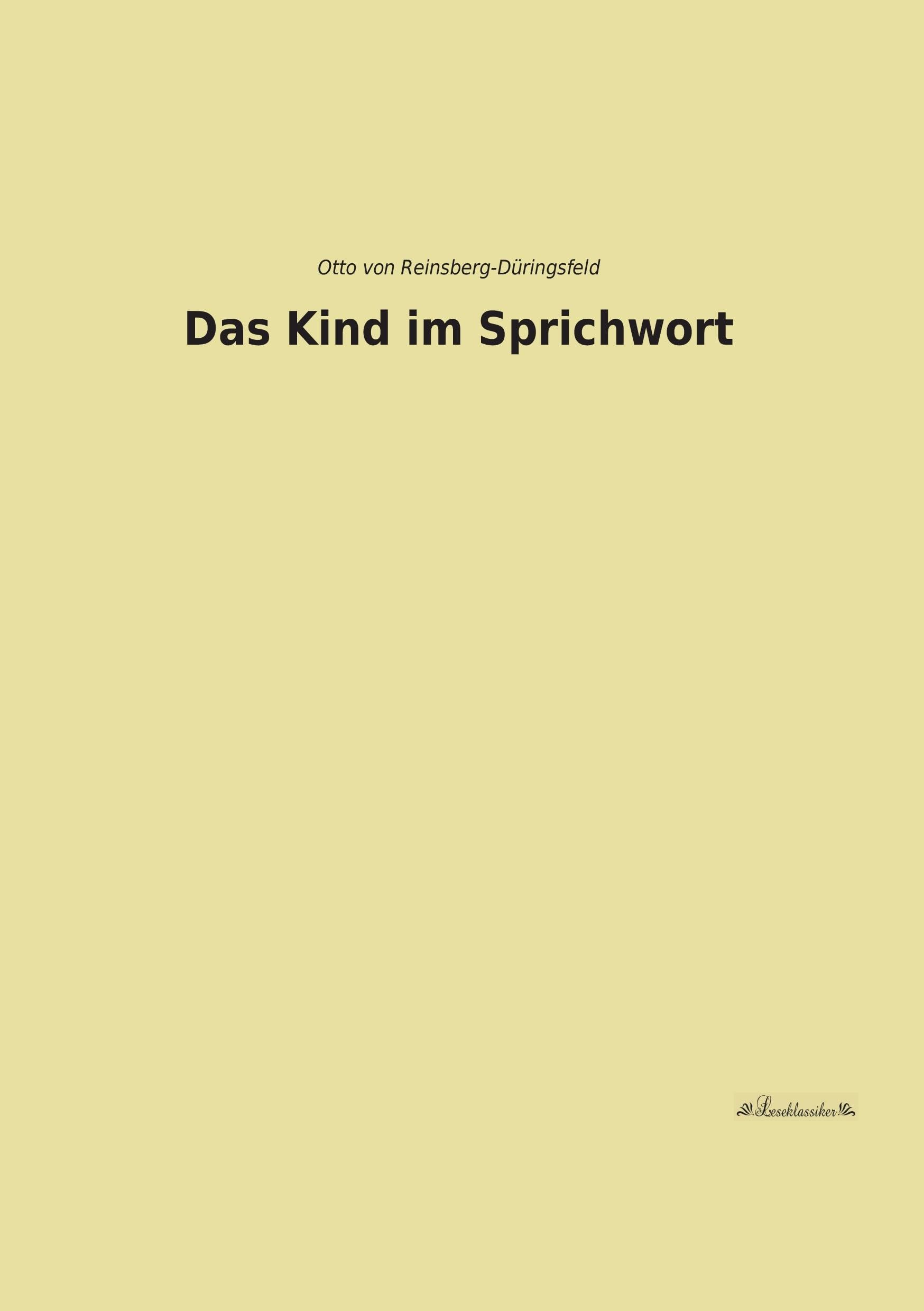 Das Kind im Sprichwort Contemporary literature