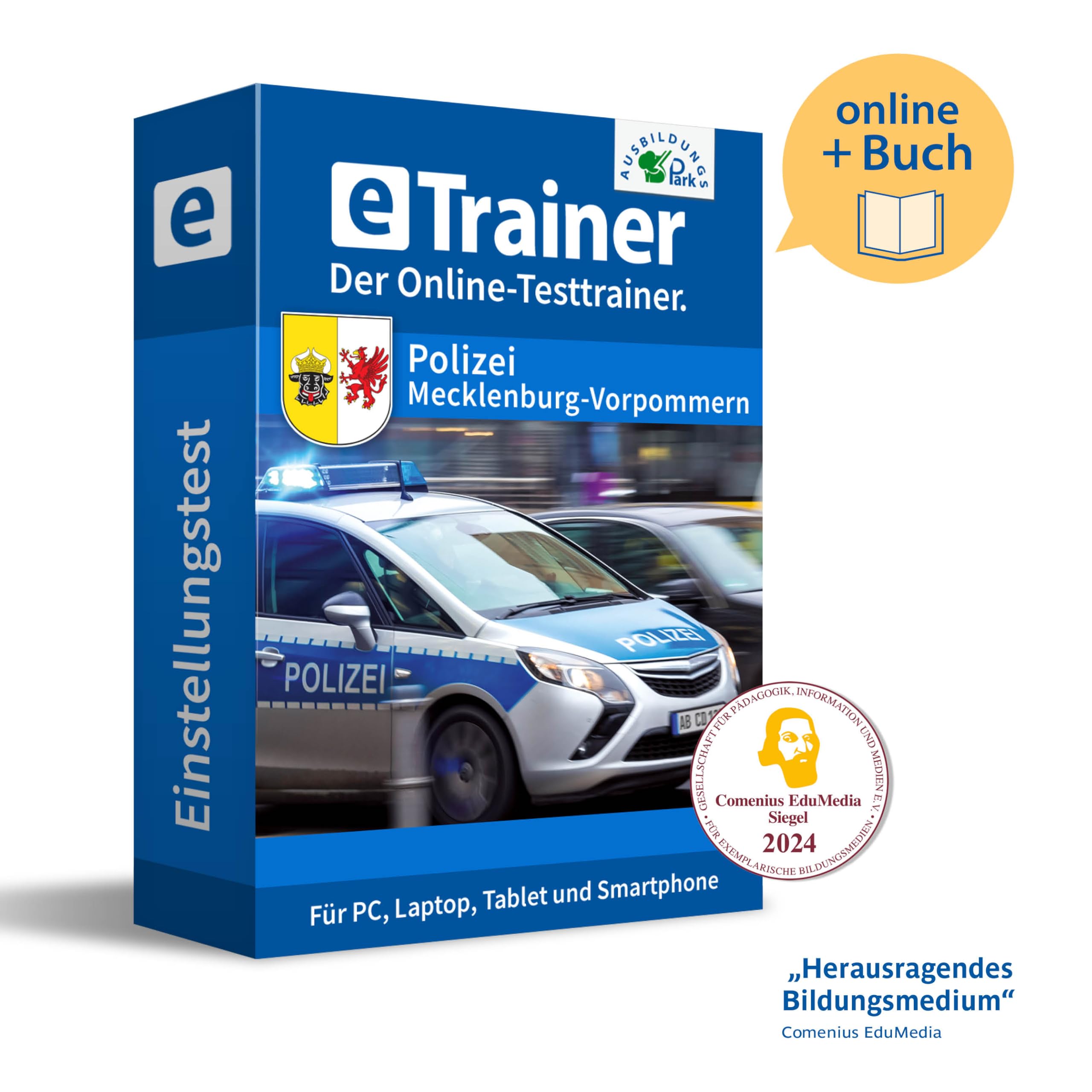 Eignungstest Polizei Mecklenburg-Vorpommern Prüfungspaket | Online-Trainer mit Mathe-Buch | Aufgaben mit Antworten und Lösungswegen | Einstellungstest bestehen | Deutsch, Wissen, Mathe, Logik … Business, Finance & Career