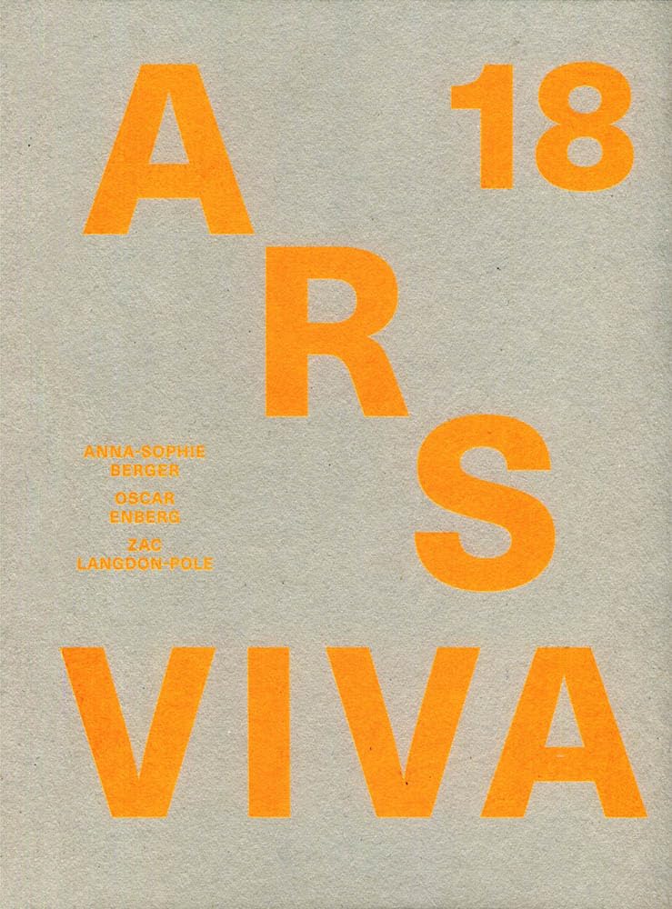 Ars Viva 2018: Anna-sophie Berger, Oscar Enberg, Zac Langdon-pole (Sternberg Press) Film, Art & Culture