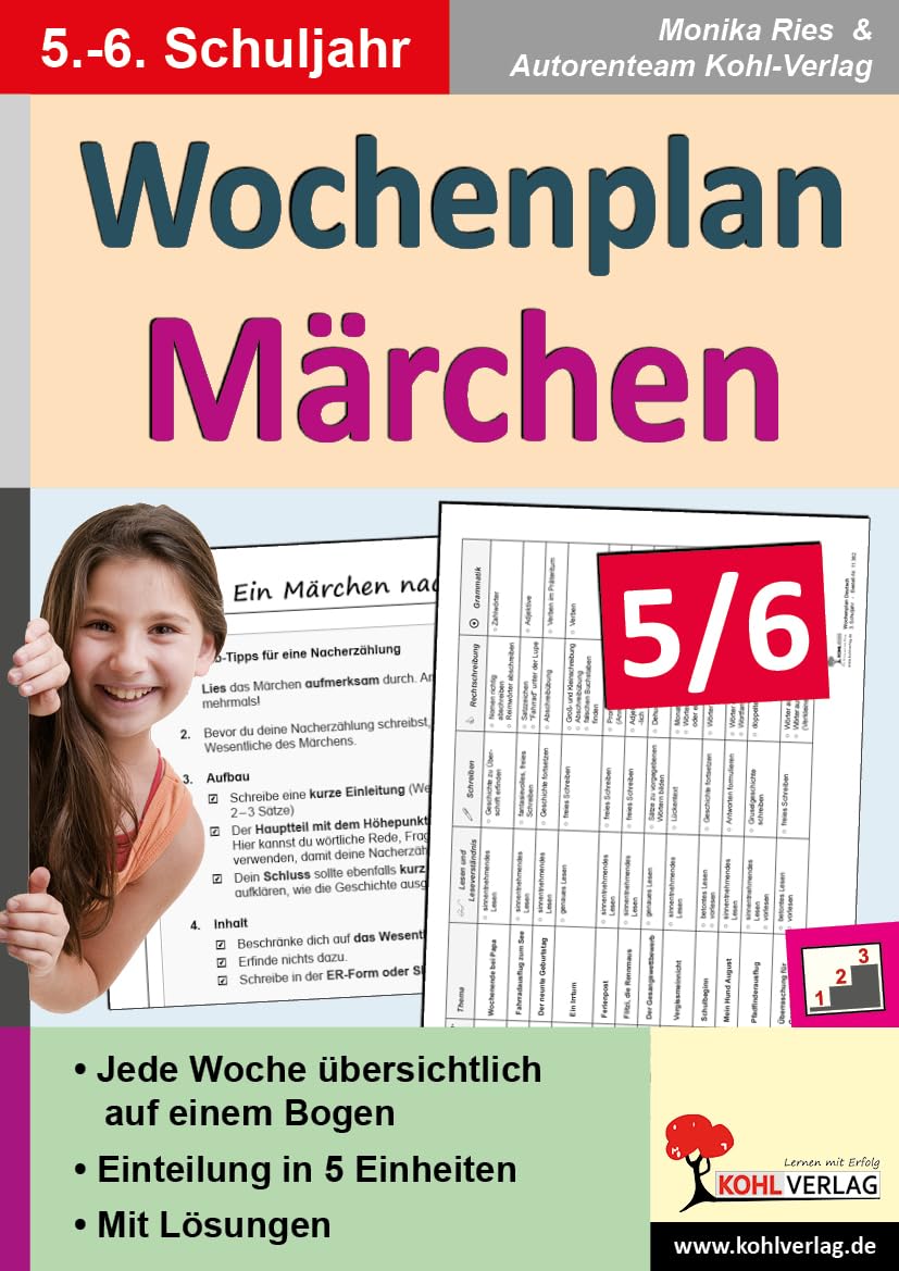 Wochenplan Märchen / Klasse 5-6: Jede Woche in fünf Einheiten auf einem Bogen im 5.-6. Schuljahr: Kopiervorlagen zum Einsatz im 5.-6. Schuljahr Fairy Tales & Legends