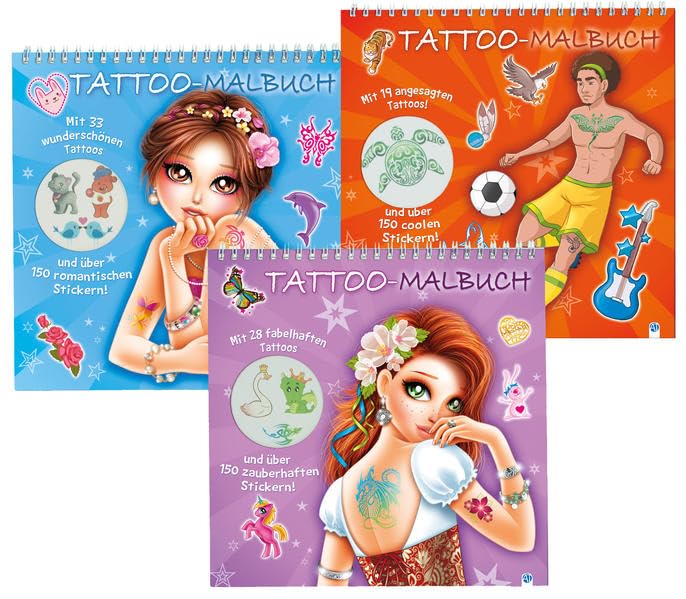 Tattoo-Malbuch in 3 Motiven: Mit Tattoos und Stickern Tiptoi & Games
