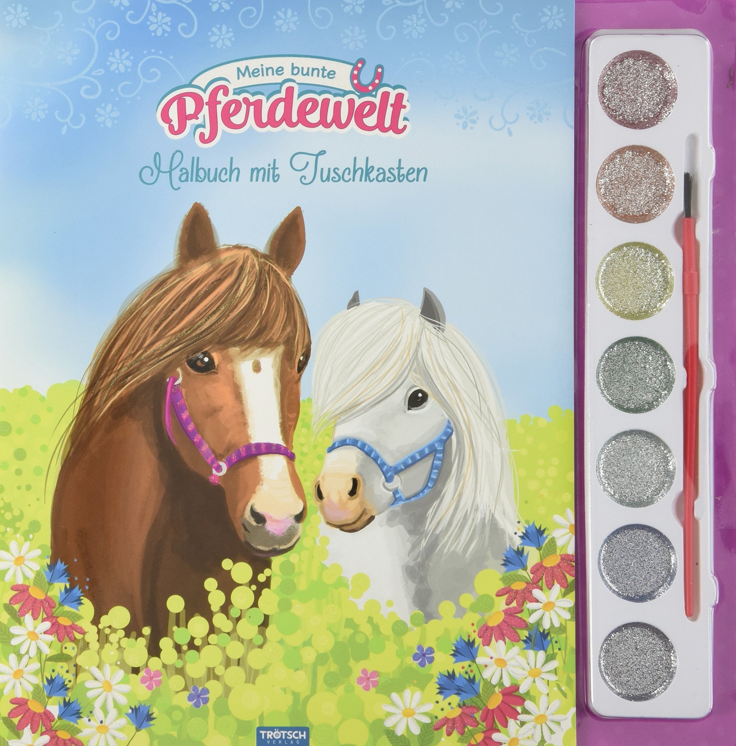 Malbuch mit Tuschkasten "Meine bunte Pferdewelt": mit Glitzerfarben und Pinsel Tiptoi & Games
