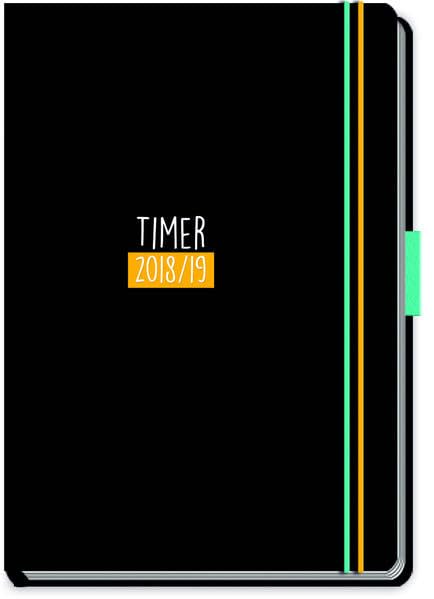 Schülerkalender Uni Black 2018/2019 - Schulplaner, Schülerplaner: Timer mit Innentasche, zwei Gummibändern und Stifthalter Children's books