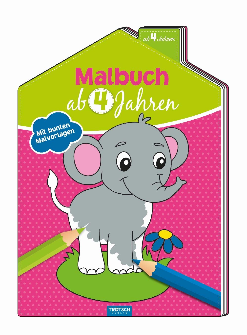 Malbuch ab 4 Jahren, mit bunten Malvorlagen, geeignet für Buntstifte, Fasermaler und Wachsmalstifte book