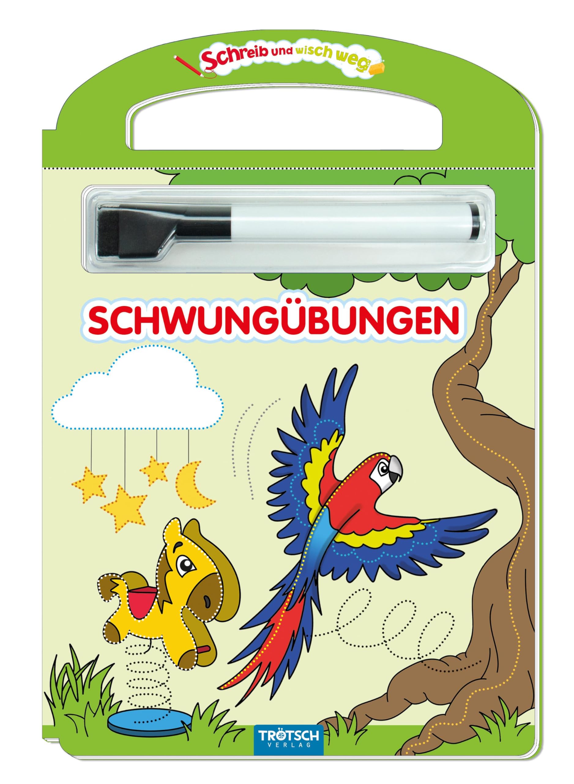 Trötsch Erste Schwungübungen Schreib und wisch weg mit Stift: Übungsheft Lernheft Vorschule Grundschule (Schreib und Wisch Weg Lernhefte) Learning & Reference