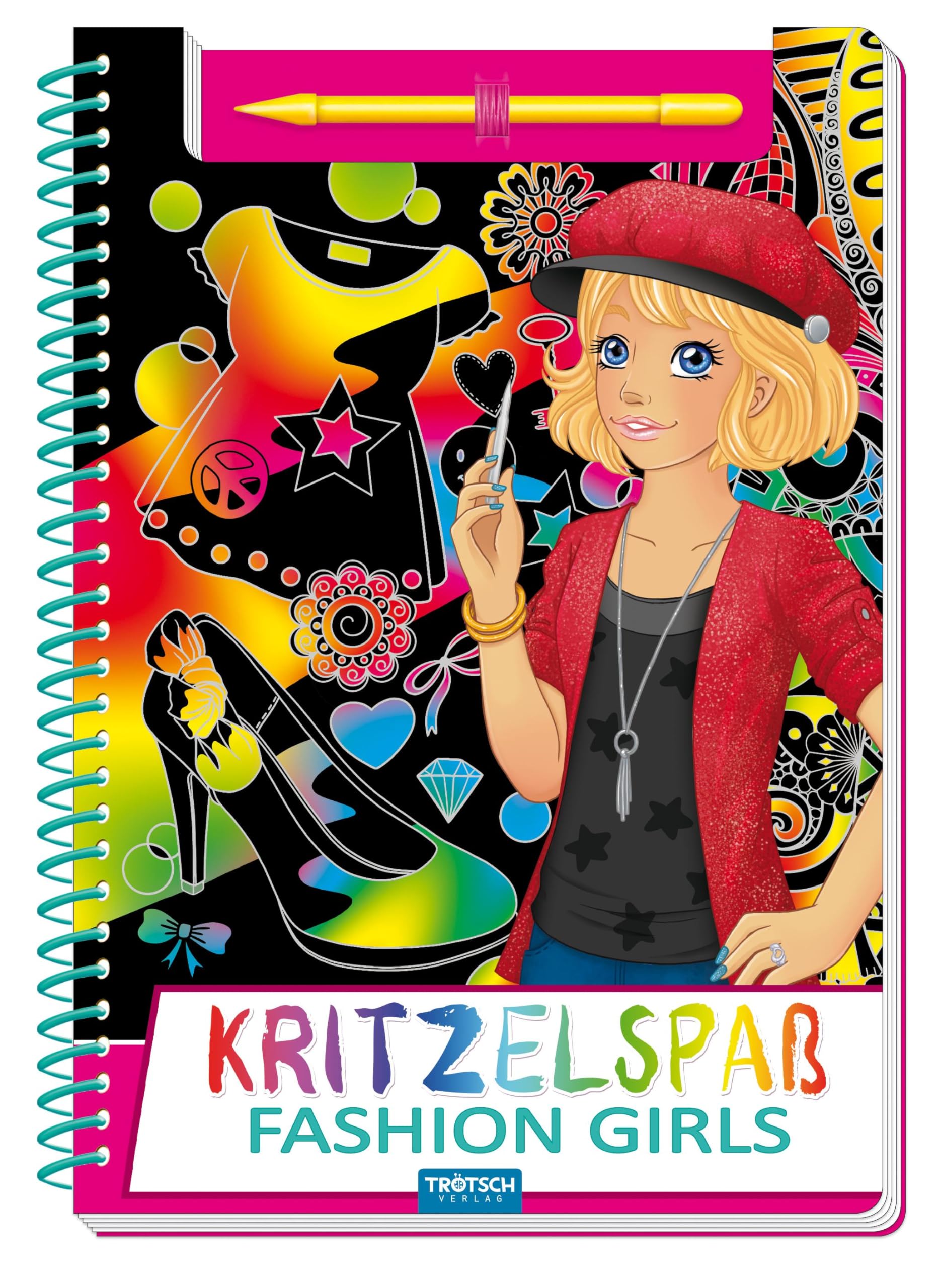 Trötsch Kritzelspaß "Fashion Girls": mit 14 Kratzbildern und Kratzstift (Topmodels & Fashion) Film, Art & Culture