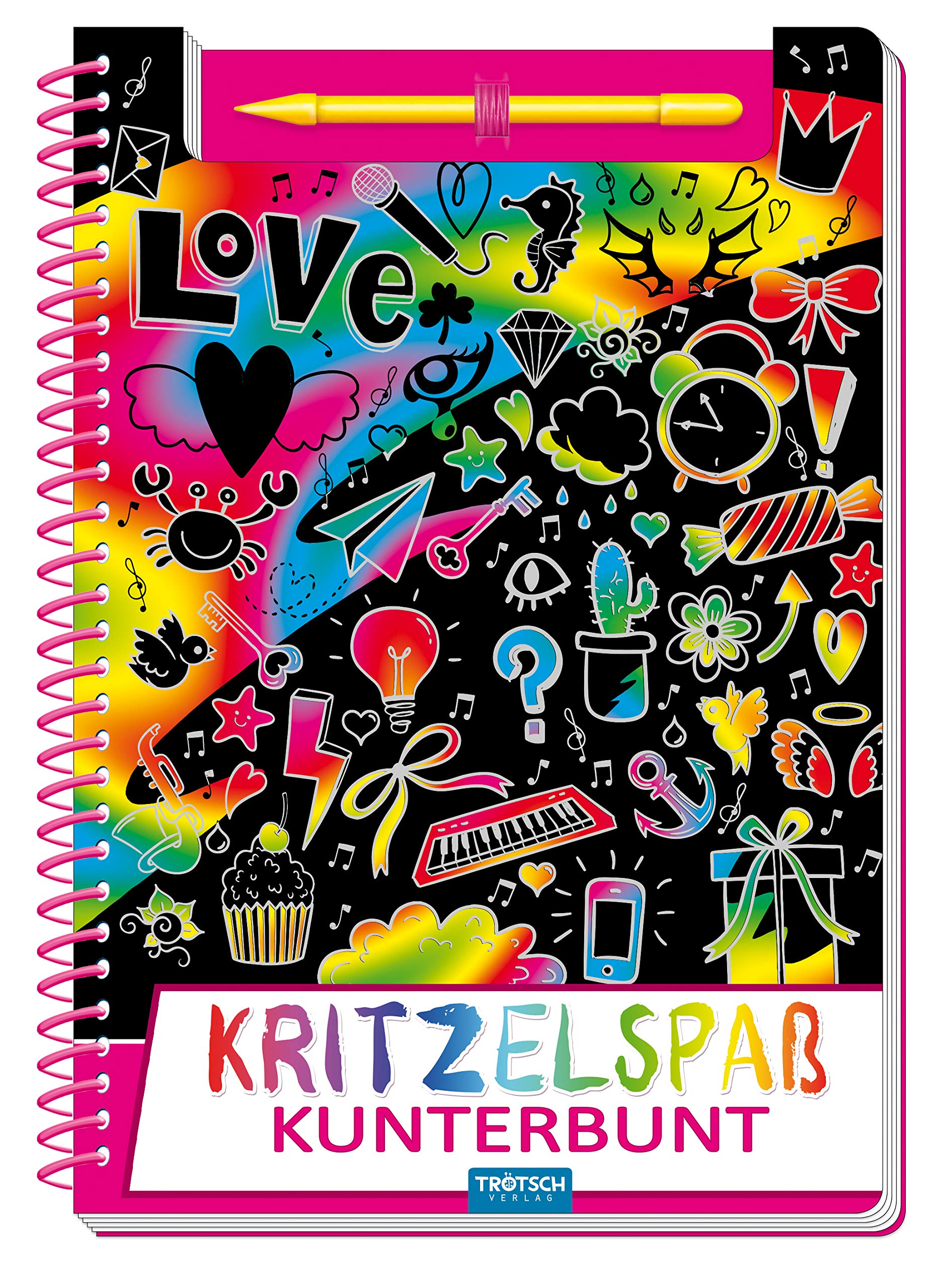 Trötsch Kritzelspaß "Kunterbunt": mit 14 Kratzbildern und Kratzstift (Topmodels & Fashion) Film, Art & Culture