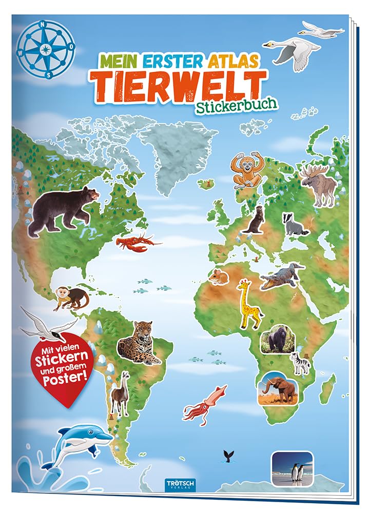 Trötsch Stickerbuch Mein erster Atlas Tierwelt Politics & History