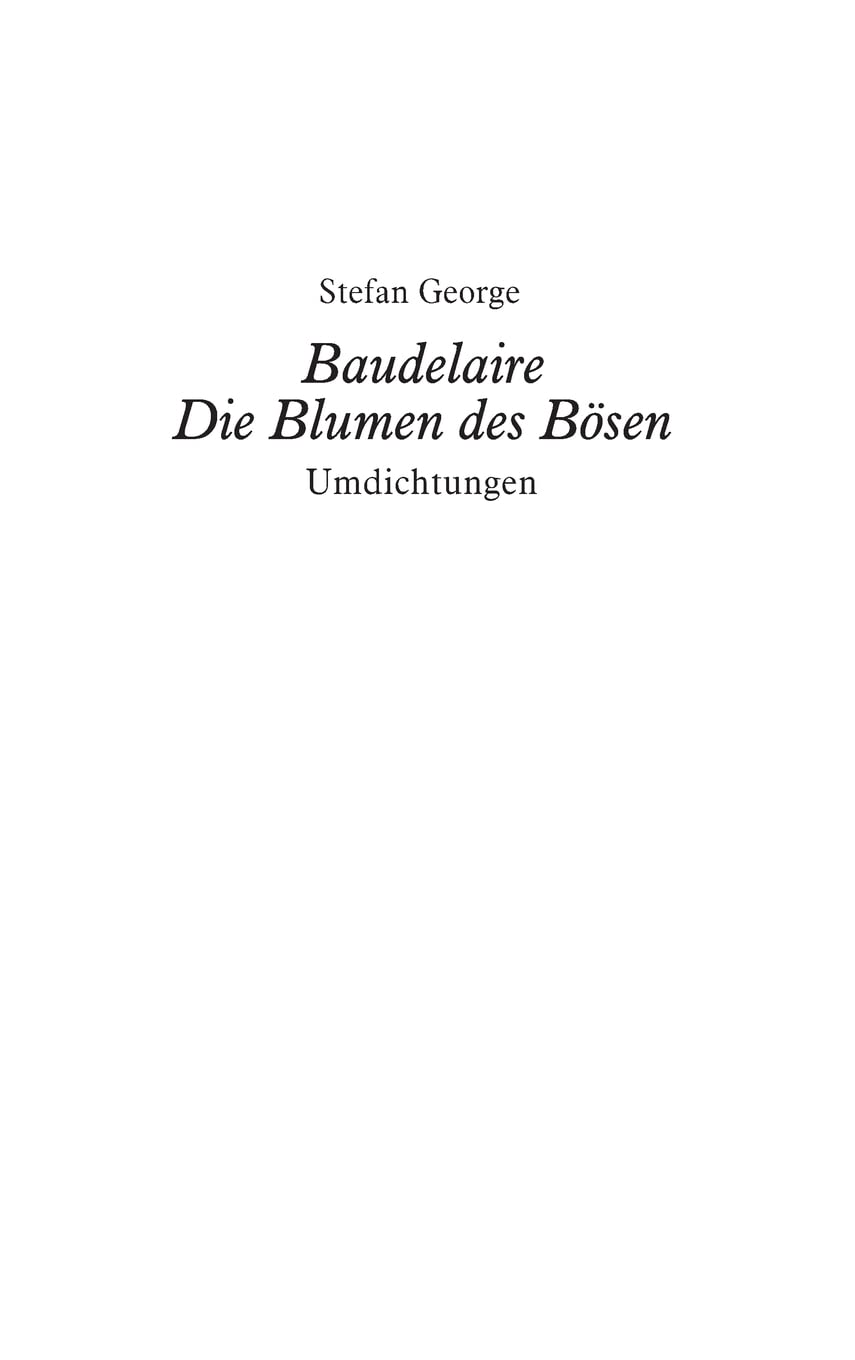 Baudelaire. Die Blumen des Bösen Poetry