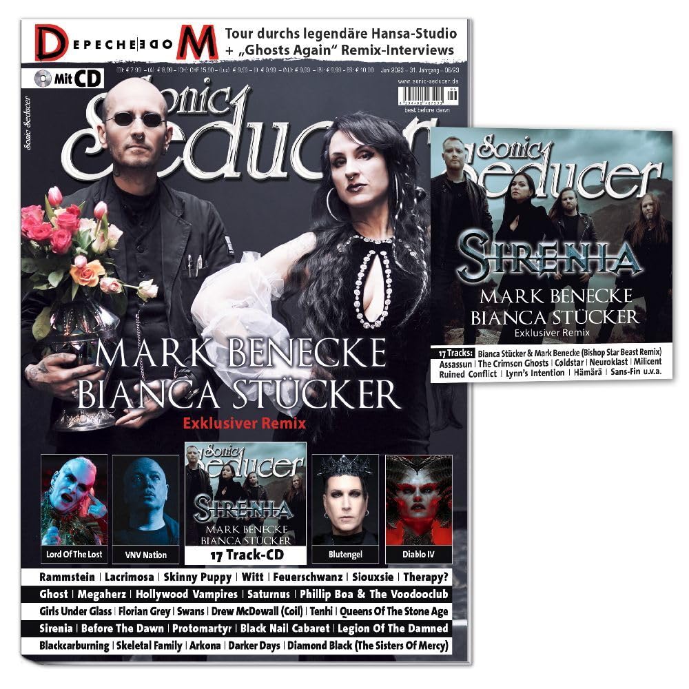 Sonic Seducer 06/2023 + CD: Mark Benecke & Bianca Stücker (exkl. Remix) + Depeche Mode + Blutengel + VNV Nation + Lord Of The Lost + Hollywood Vampires + Rammstein + Lacrimosa + Witt Books
