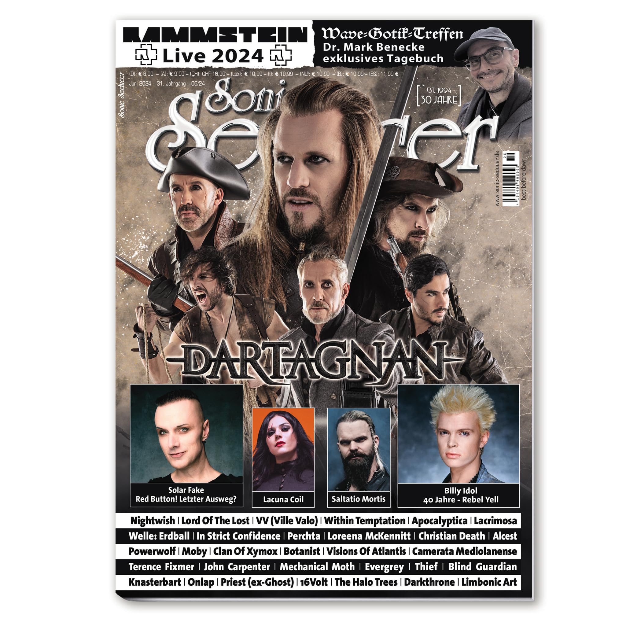 Sonic Seducer 06/2024 + WGT-Special: d’Artagnan +Rammstein +Mark Benecke +Solar Fake +Billy Idol +Within Temptation +Saltatio Mortis +Lacuna Coil +Ville Valo +Lord Of The Lost +Welle:Erdball Arts & Music