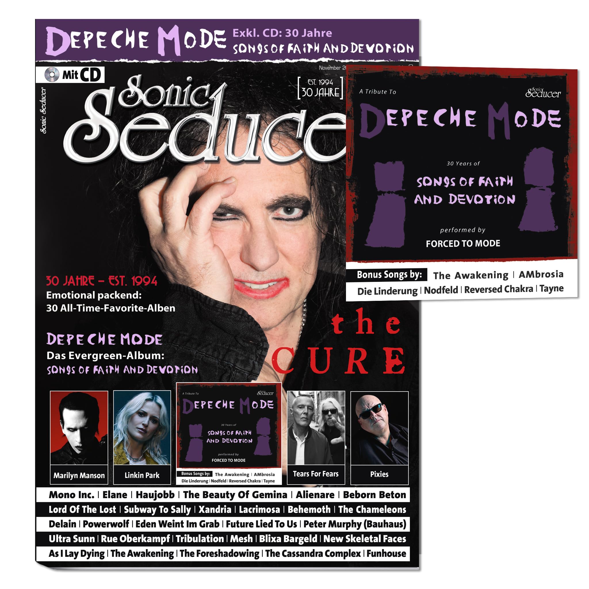 Sonic Seducer 11-2024 + Depeche Mode-Cover-CD: The Cure +Linkin Park +Marilyn Manson +Tears For Fears +Pixies +Lord Of The Lost +Mono Inc. +Haujobb ... Fears, Pixies, Mono Inc., Lacrimosa u.v.a. Arts & Music