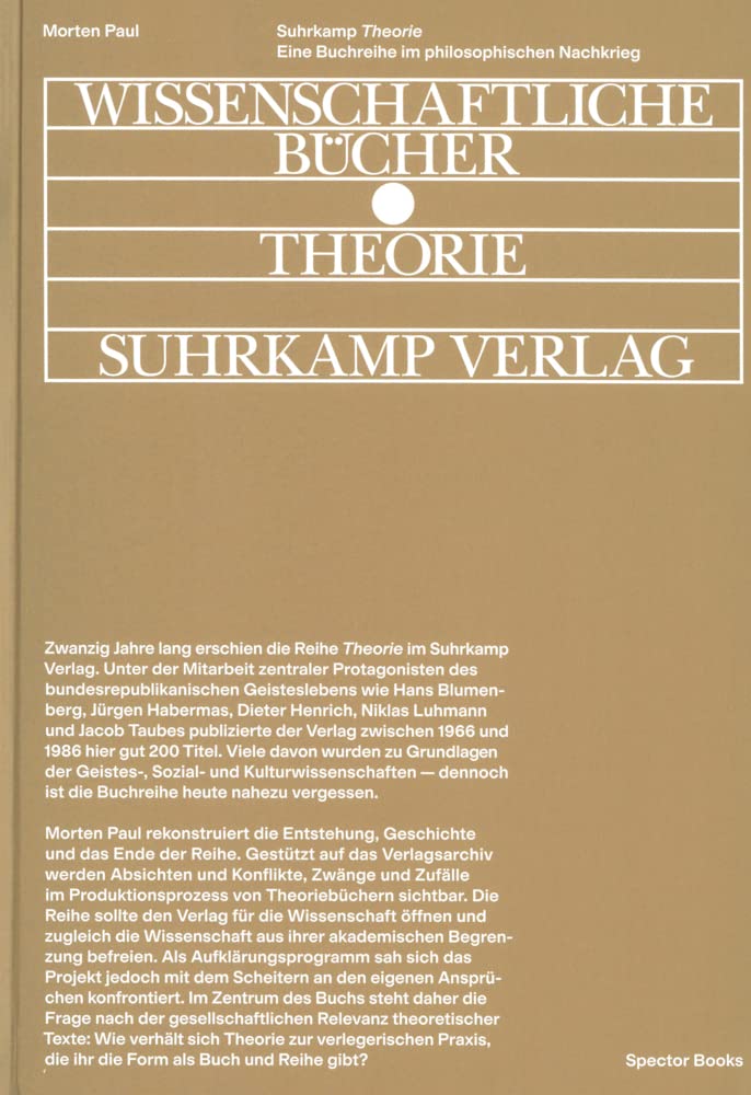 Suhrkamp Theorie: Eine Buchreihe im philosophischen Nachkrieg (Applied Publishing Studies) Social Sciences