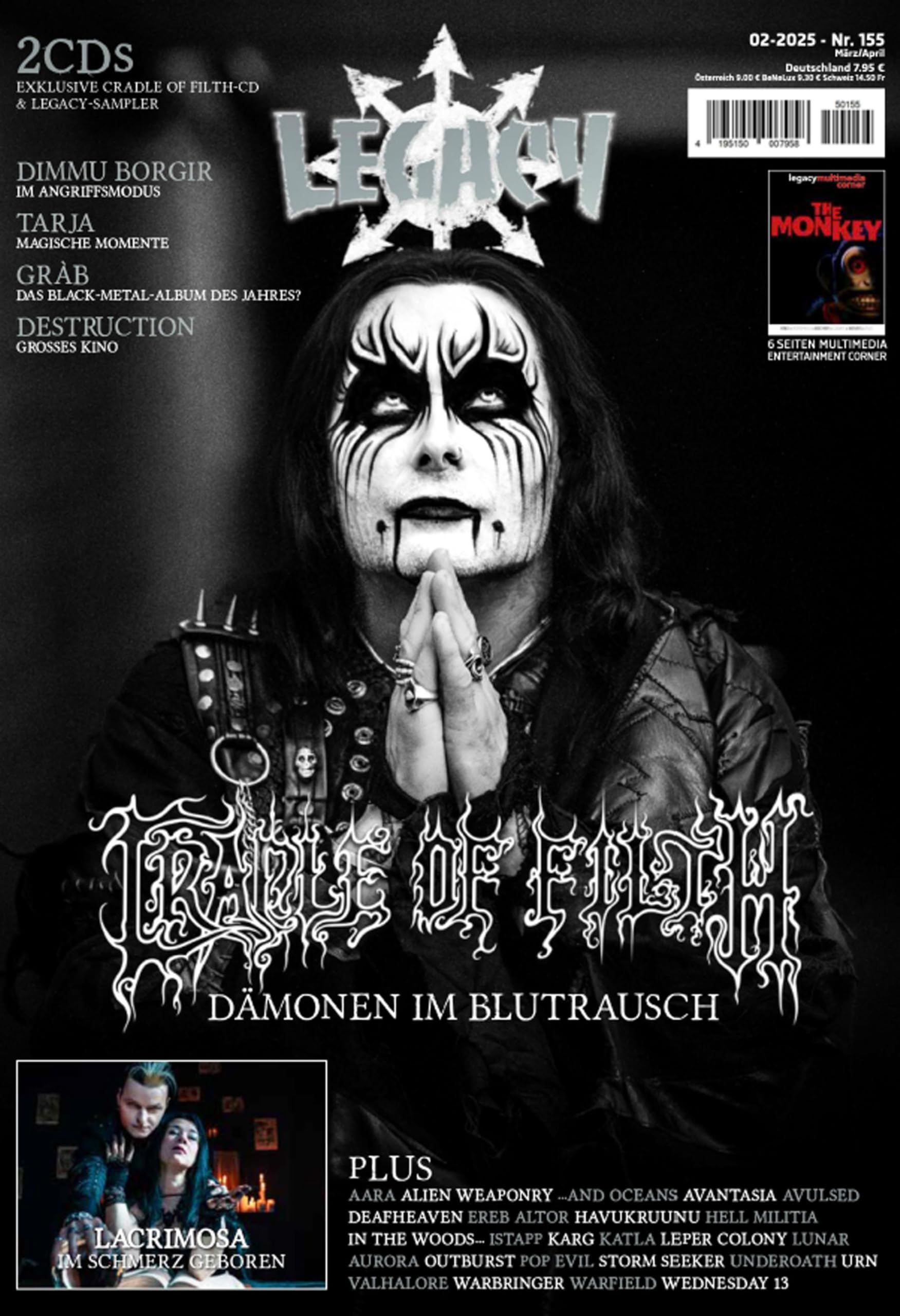 LEGACY MAGAZIN: THE VOICE FROM THE DARKSIDE. Ausgabe #155 (2/2025) Film, Art & Culture