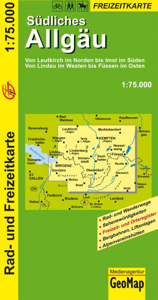 Südliches Allgäu - Rad- und Freizeitkarte 1 : 75 000 book