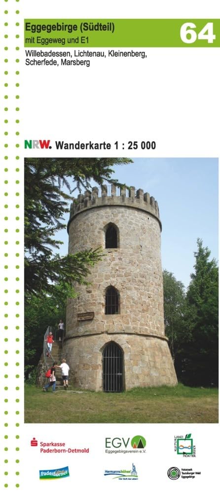 Eggegebirge (Südteil) mit Eggeweg und E1 Blatt 64, topographische Wanderkarte NRW Leisure, Home & Garden