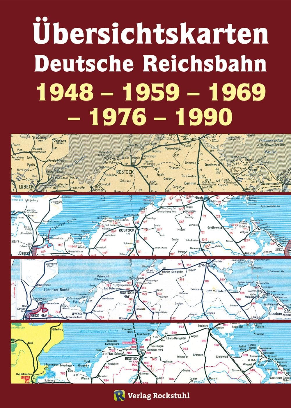 Übersichtskarten der DEUTSCHEN REICHSBAHN 1948 – 1959 – 1969 – 1976 – 1990: Leisure, Home & Garden