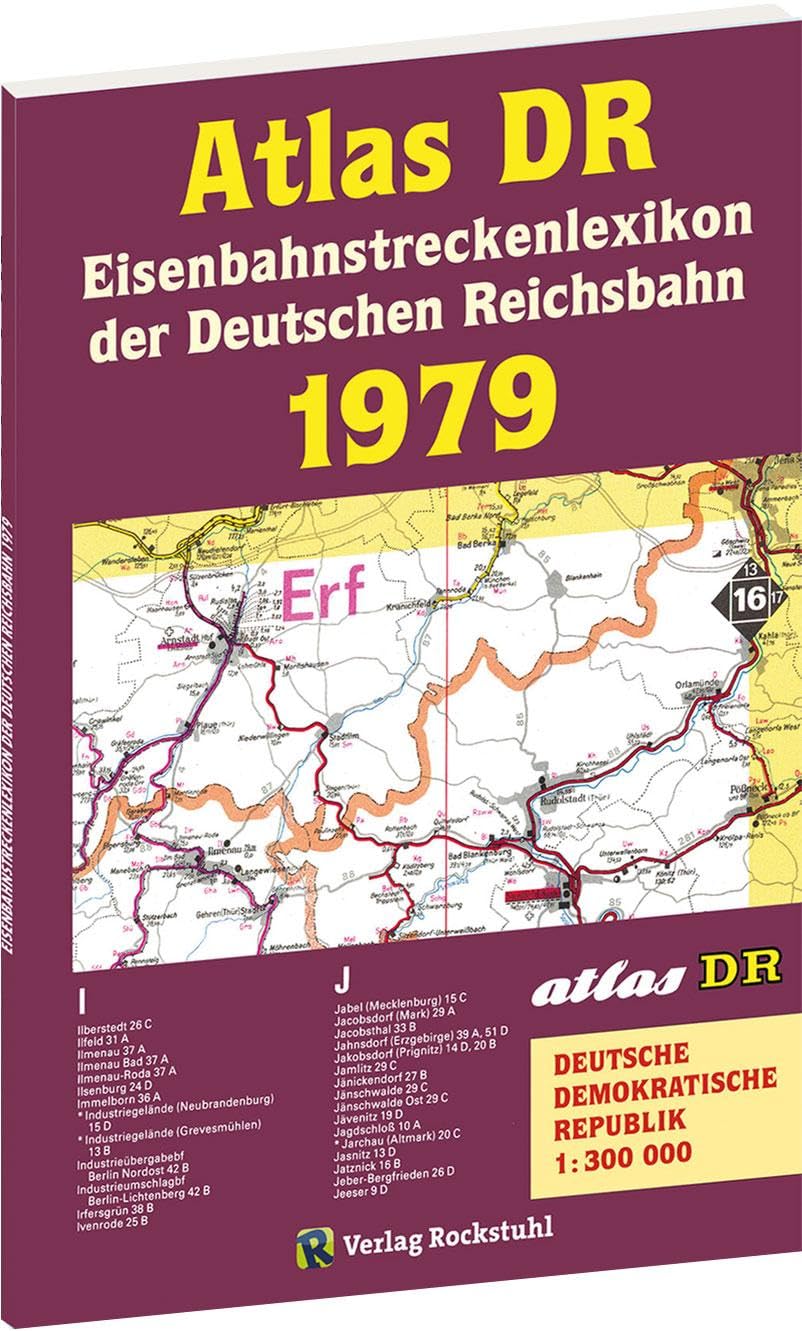 ATLAS DR 1979 - Eisenbahnstreckenlexikon der Deutschen Reichsbahn: EISENBAHN-VERKEHRSKARTE - Gesamtes Eisenbahnnetz der Deutschen Demokratischen Republik Leisure, Home & Garden