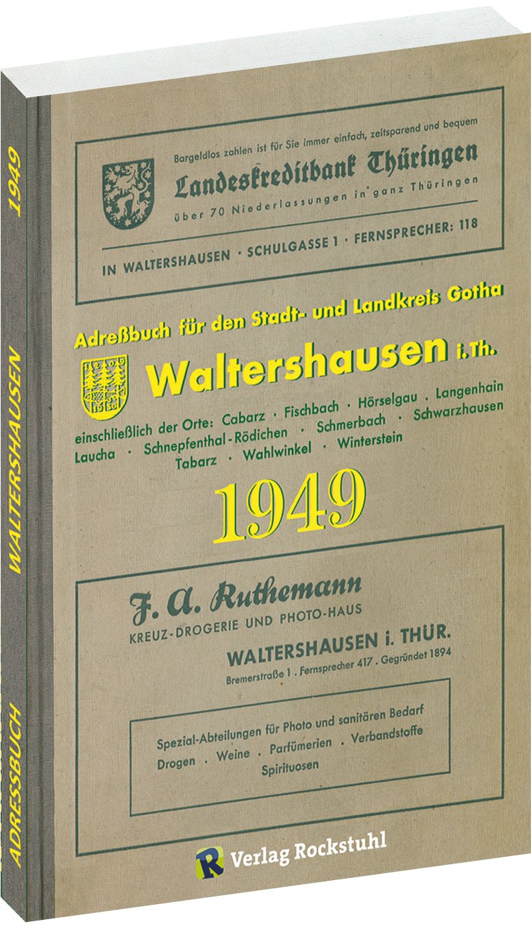 Adreßbuch Einwohnerbuch der Stadt WALTERSHAUSEN 1949 in THÜRINGEN Social Sciences