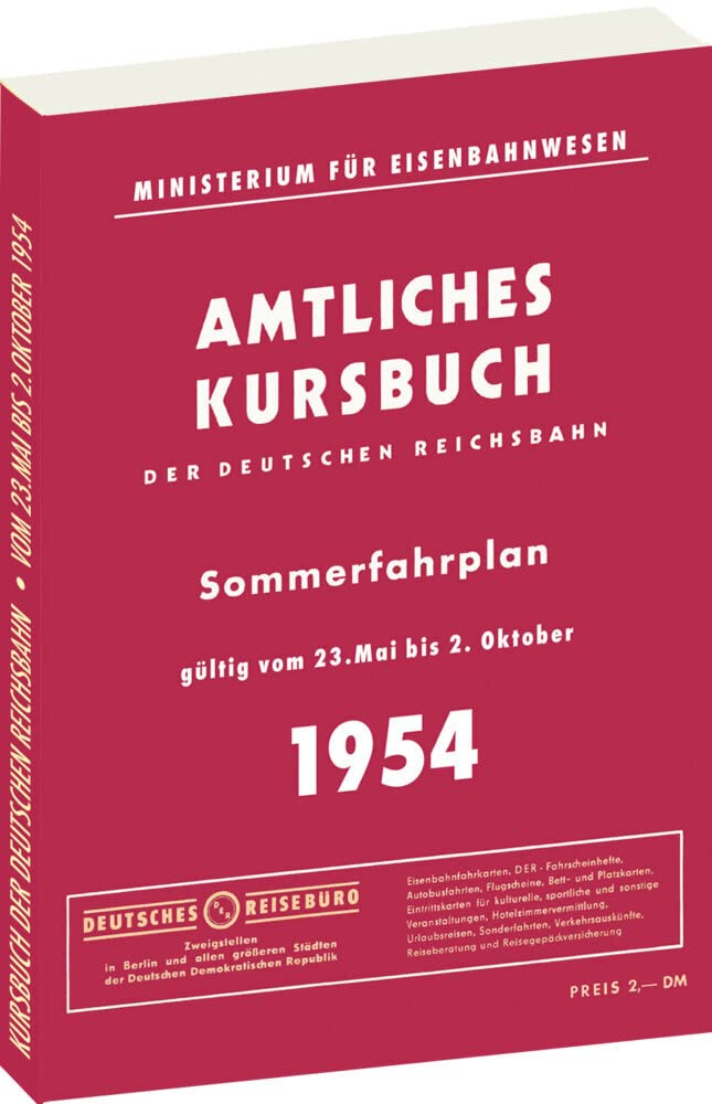 Kursbuch der Deutschen Reichsbahn - Sommerfahrplan 1954 Leisure, Home & Garden