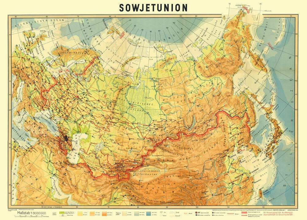 Historische Karte: SOWJETUNION 1951 (gerollt) Leisure, Home & Garden