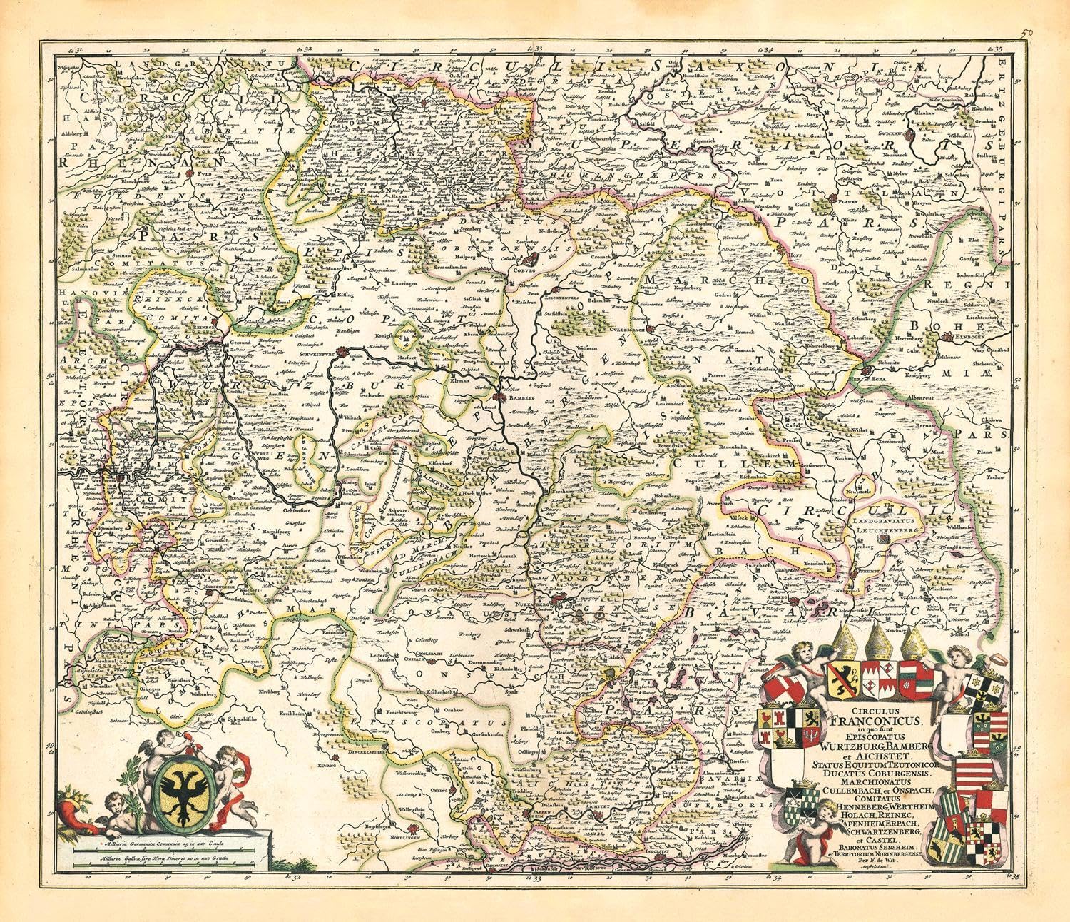 Historische Karte: Fränkischer Reichskreis um 1680 [gerollt] Hobbies & Crafts