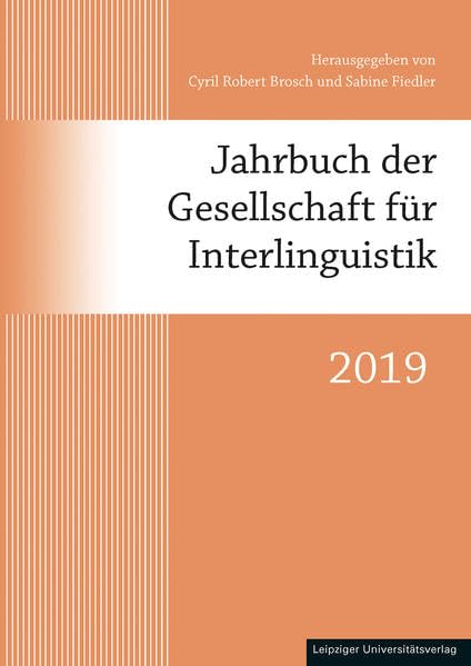 Jahrbuch der Gesellschaft für Interlinguistik 2019 Social Sciences