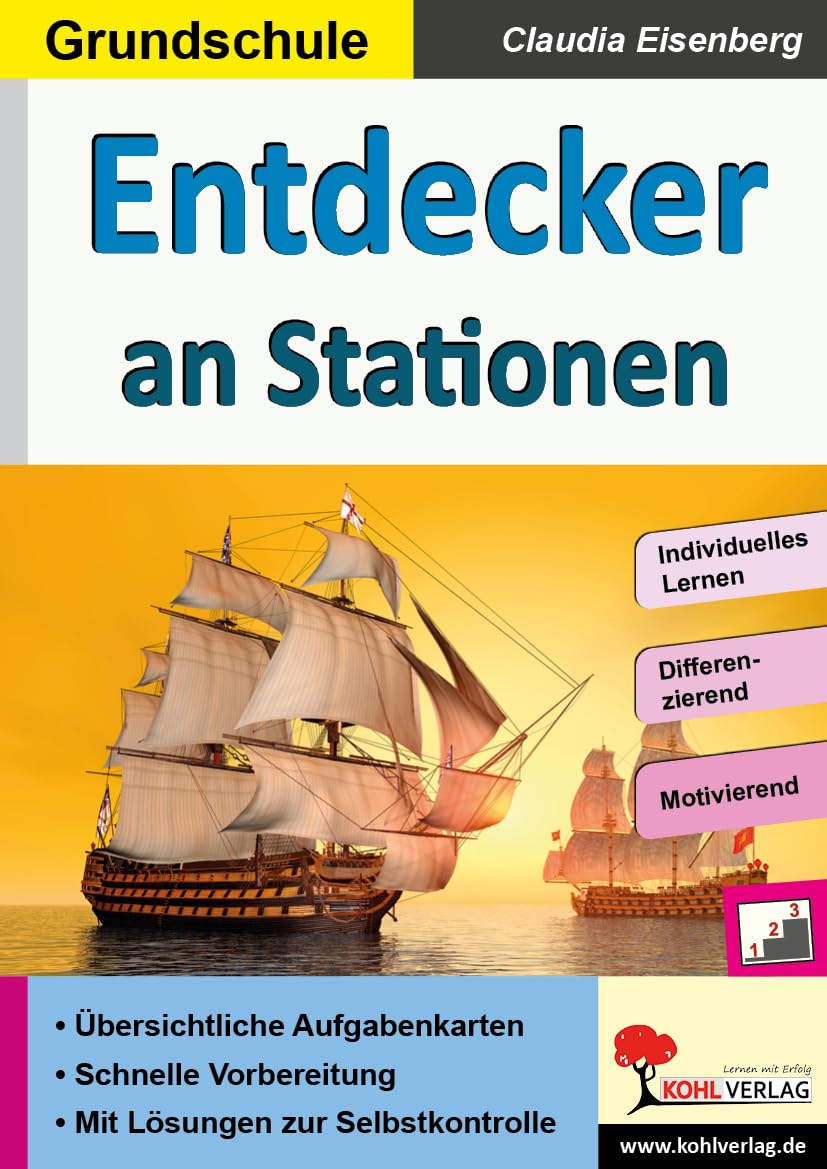 Entdecker Stationen Grundschule Sachunterricht Geschichte Klasse 3 4 Förderschule | Kolumbus Marco Polo Cook Livingstone Wikinger Magellan Drake ... Lernen in der Grundschule (Stationenlernen) Professional & Reference Books