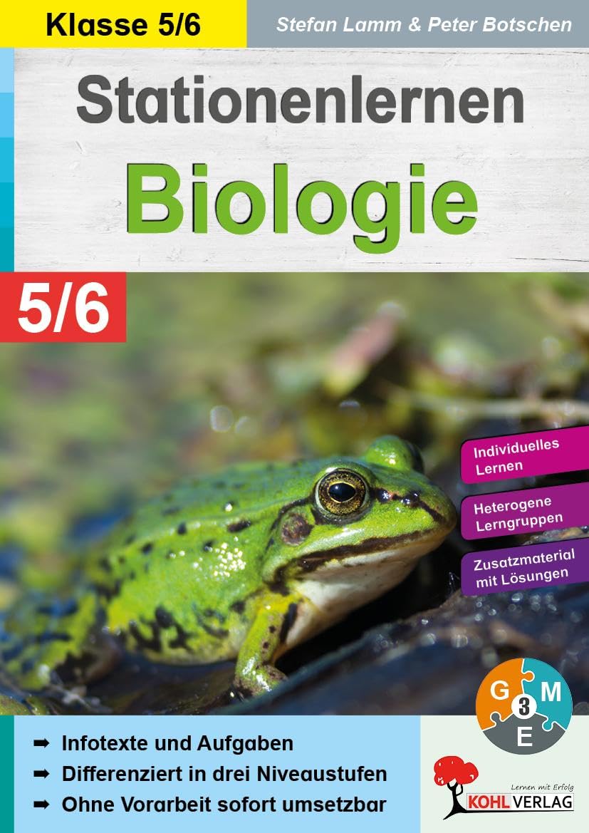 Stationenlernen Biologie 5/6: .: Übersichtliche Aufgabenkarten dreifach differenziert General education