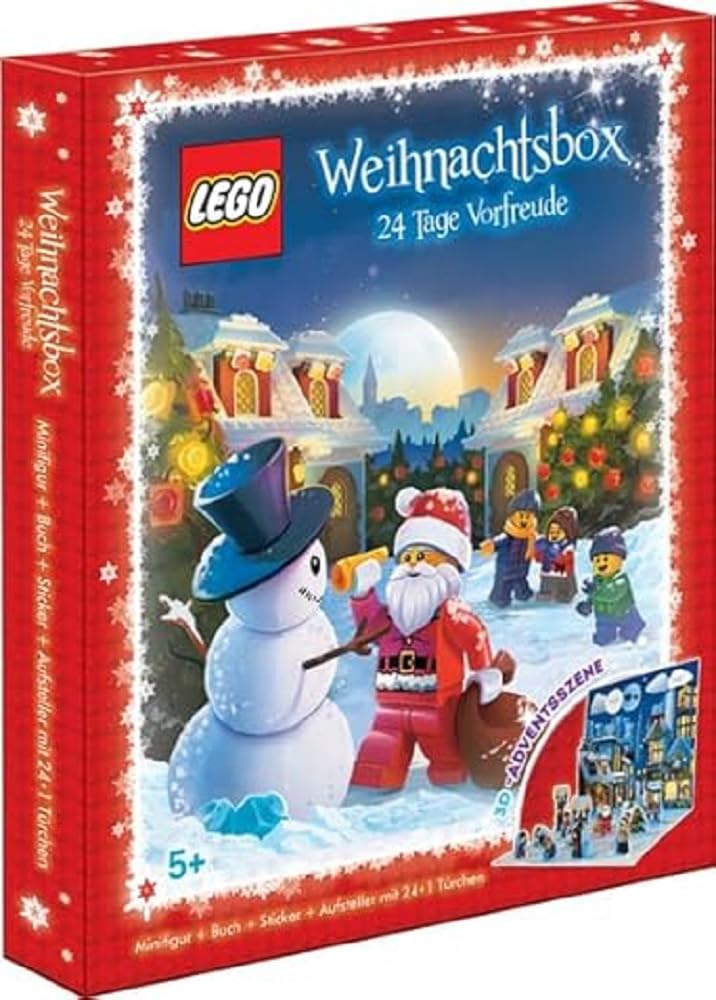 LEGO® Weihnachtsbox – 24 Tage Vorfreude: Minifigur + Buch + Sticker + Adventskalender Non-fiction