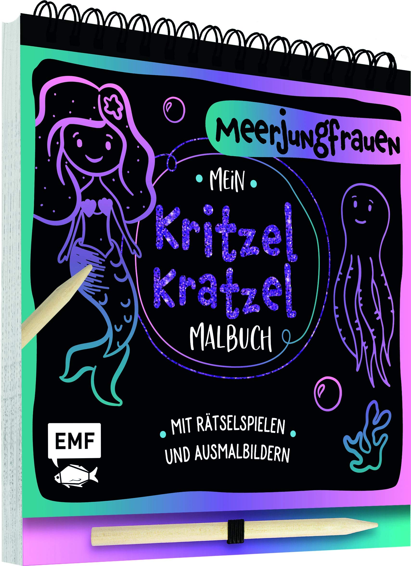 Mein Kritzel-Kratzel-Malbuch – Meerjungfrauen: Mit Rätselspielen und Ausmalbildern Hobbies & Crafts