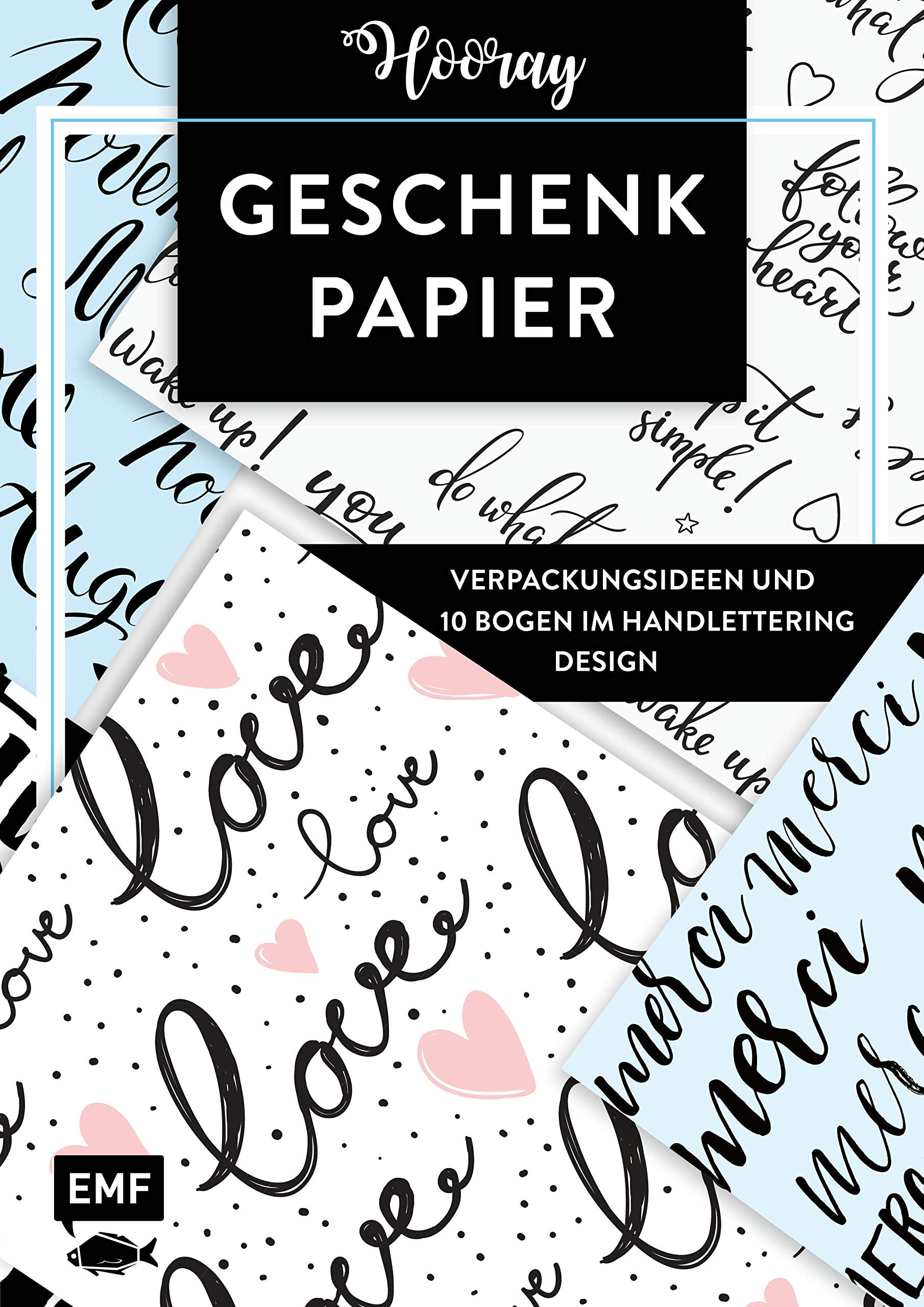 Das Geschenkpapier-Set – Hooray: Verpackungsideen und 10 Bogen im Handlettering Design: 10 Bogen, 80 x 59 cm Living & Furnishing