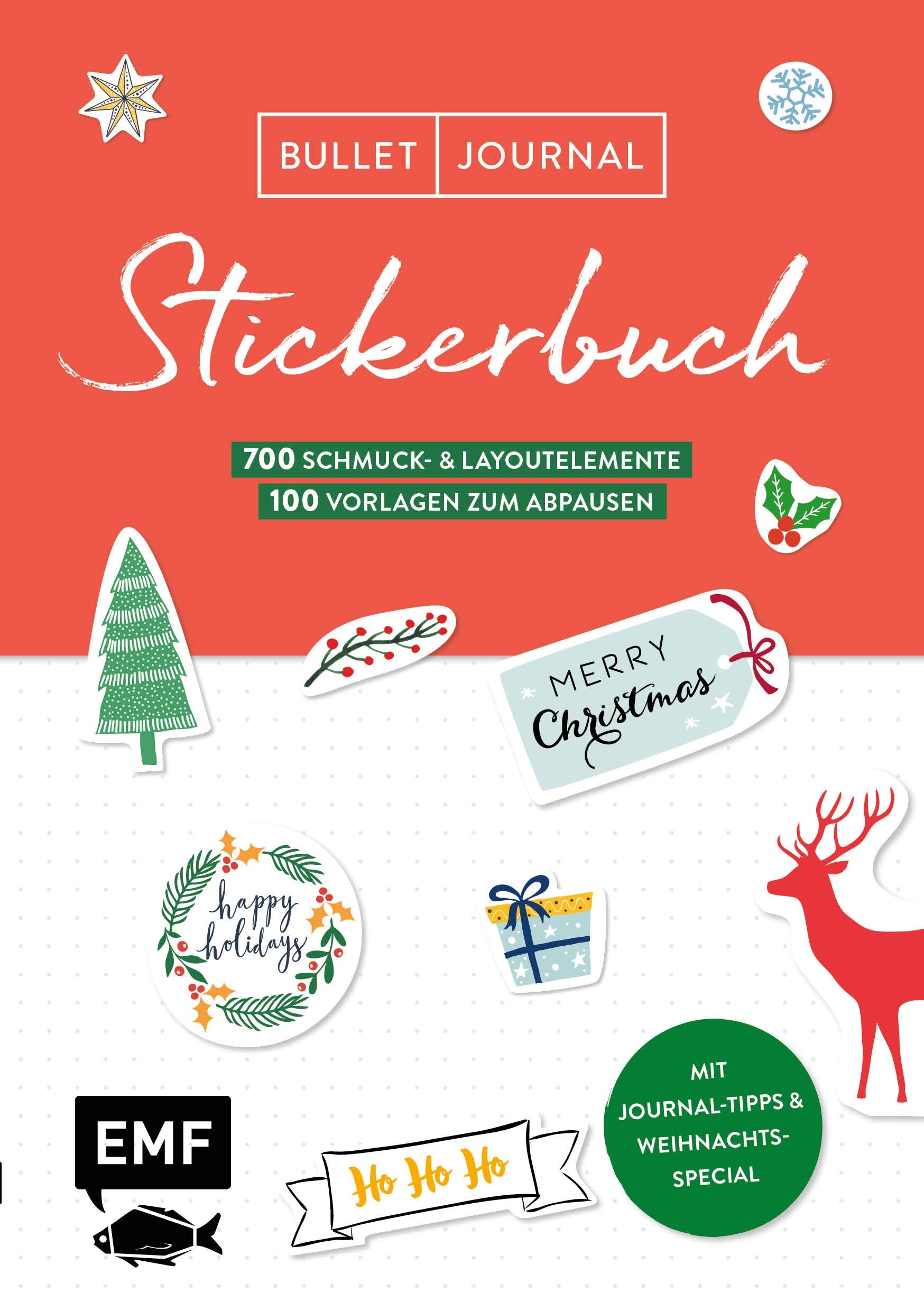 Bullet Journal – Stickerbuch Merry Christmas: 700 weihnachtliche Schmuckelemente: Easy Setups für deinen Planer mit 100 Vorlagen zum Abpausen – Alle Aufkleber mit beschreibbarer Oberfläche Hobbies & Crafts