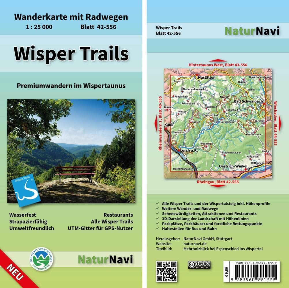 Wisper Trails: Wanderkarte mit Radwegen, Blatt 42-556, 1 : 25 000, Premiumwandern im Wispertaunus (NaturNavi Wanderkarte mit Radwegen 1:25 000) Leisure, Home & Garden