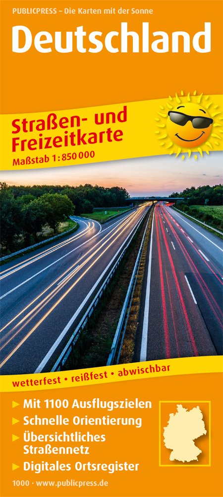 Deutschland: Straßen- und Freizeitkarte mit Touristischen Straßen und Highlights. 1:850000 (Straßen- und Freizeitkarte: StuF) Leisure, Home & Garden