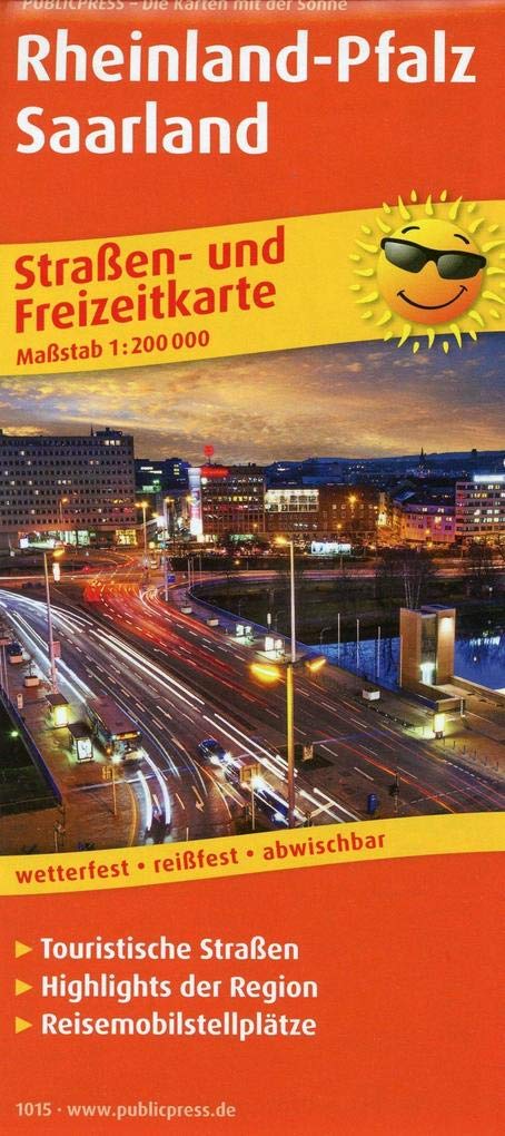Rheinland-Pfalz, Saarland: Straßen- und Freizeitkarte mit Touristischen Straßen, Highlights der Region und Reisemobilstellplätzen. 1:200000 (Straßen- und Freizeitkarte: StuF) Leisure, Home & Garden
