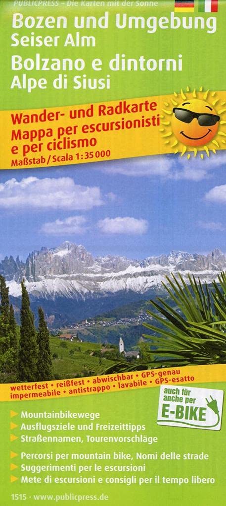 Bozen und Umgebung, Seiser Alm / Bolzano e dintorni, Alpe di Siusi Wander- und Radkarte 1 : 35 000 Leisure, Home & Garden