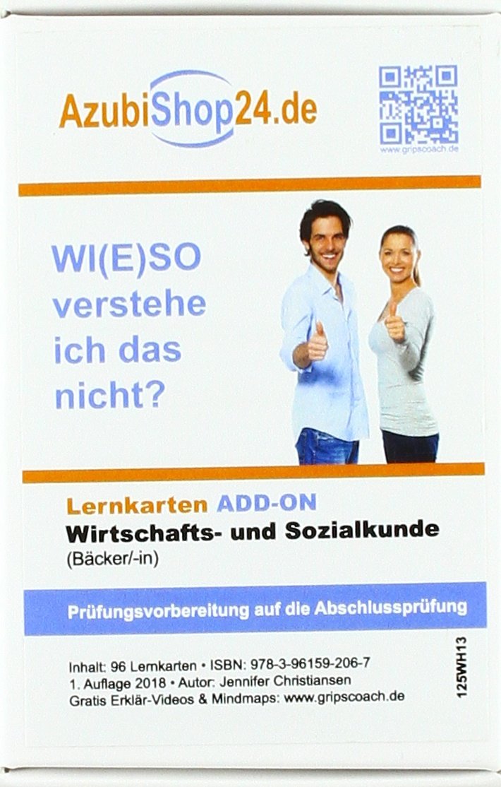 Lernkarten Wirtschafts- und Sozialkunde Bäcker Prüfungsvorbereitung Wiso Prüfung: Wiso Prüfungsvorbereitung Wirtschafts- und Sozialkunde Prüfung Business, Finance & Career