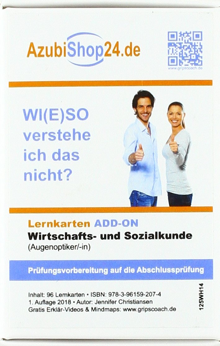 Lernkarten Wirtschafts- und Sozialkunde Augenoptiker Prüfungsvorbereitung Wiso Prüfung Study Guides