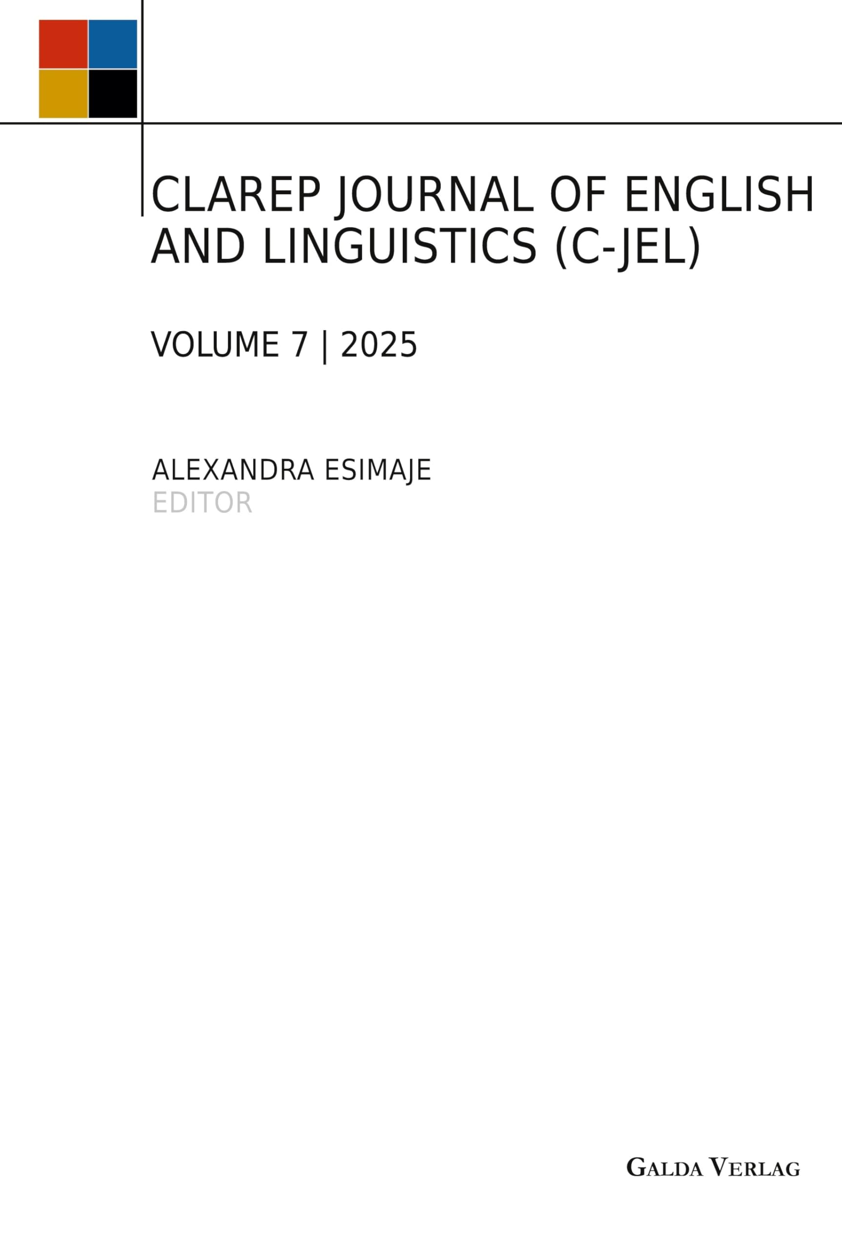 CLAREP JOURNAL OF ENGLISH AND LINGUISTICS (C-JEL) Books